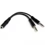 StarTech.com 3,5 mm 4-asentoinen - 2x 3-asentoinen 3,5 mm kuulokejakoadapteri – naaras/uros