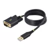StarTech.com 3 ft (1 m) USB - sarja-adapterikaapeli, COM-säilytys, vaihdettavat ruuvit/mutterit, USB-A - DB9 RS232, FTDI IC, ESD-suoja, Windows/macOS/Linux