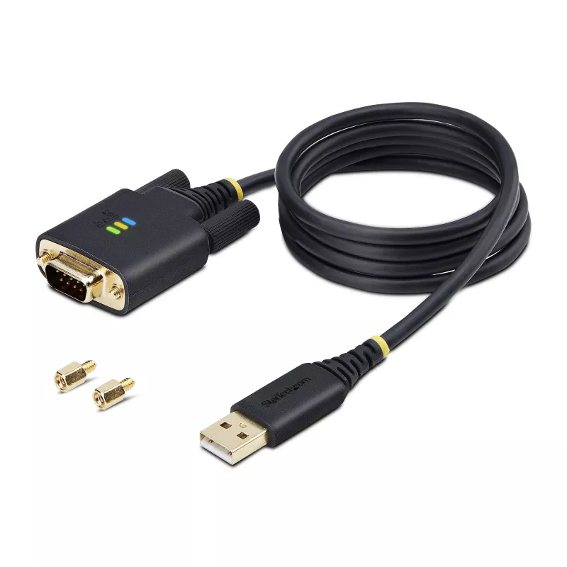 StarTech.com 3 ft (1 m) USB - sarja-adapterikaapeli, COM-säilytys, vaihdettavat ruuvit/mutterit, USB-A - DB9 RS232, FTDI IC, ESD-suoja, Windows/macOS/Linux