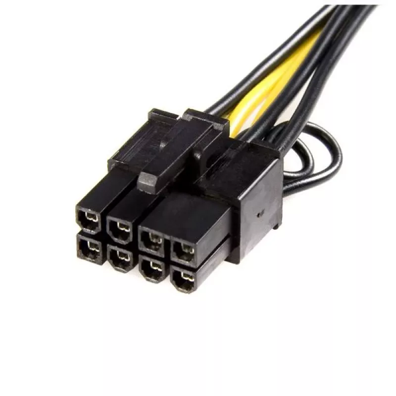 StarTech.com PCIEX68ADAP PCI Express 6-pin - 8-pin virtalähteen sovitinkaapeli, 6-pin (naaras) - 8-pin (uros), 15,5 cm, musta