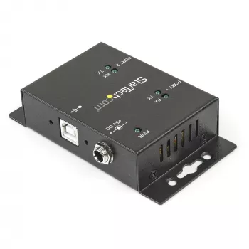StarTech.com 2-porttinen teollinen, seinäasennettava USB - sarjaportti -adapterikeskitin DIN-kiskokiinnikkeillä