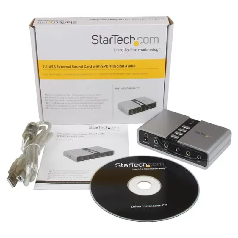 StarTech.com 7.1 USB -äänisovitin ulkoinen äänikortti SPDIF-digitaaliäänellä