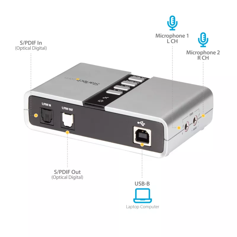 StarTech.com 7.1 USB -äänisovitin ulkoinen äänikortti SPDIF-digitaaliäänellä