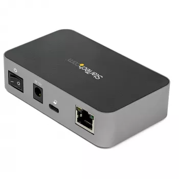 StarTech.com HB31C2A1CGS 3-porttinen USB-C-keskitin Gigabit Ethernetillä, USB 3.1 Gen 2 10 Gbps, 2x USB-A + 1x USB-C, 1 m isäntäkaapeli, virtalähteellä