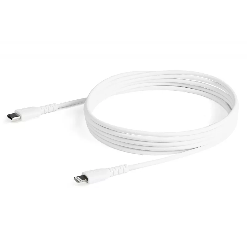 StarTech.com 1,8 m kestävä valkoinen USB-C - Lightning -kaapeli – kestävä, vahva aramidikuituinen USB Type-C - Lightning -lataus-/synkronointikaapeli – Apple MFi -sertifioitu iPad/iPhone 12