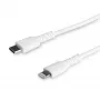 StarTech.com 1 m kestävä valkoinen USB-C–Lightning-kaapeli – luja aramidikuituinen USB Type-C–Lightning-lataus-/synkronointikaapeli – Apple MFi -sertifioitu iPad/iPhone 12