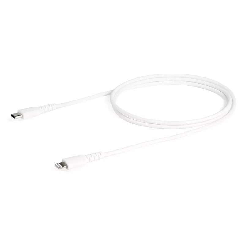 StarTech.com 1 m kestävä valkoinen USB-C–Lightning-kaapeli – luja aramidikuituinen USB Type-C–Lightning-lataus-/synkronointikaapeli – Apple MFi -sertifioitu iPad/iPhone 12