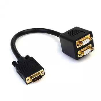 StarTech.com VGASPL1VV VGA–2x VGA -videohaaroituskaapeli, HD-15 uros/naaras, 0,3 m, kullatut liittimet, musta