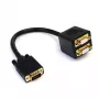StarTech.com VGASPL1VV VGA–2x VGA -videohaaroituskaapeli, HD-15 uros/naaras, 0,3 m, kullatut liittimet, musta
