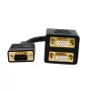 StarTech.com VGASPL1VV VGA–2x VGA -videohaaroituskaapeli, HD-15 uros/naaras, 0,3 m, kullatut liittimet, musta