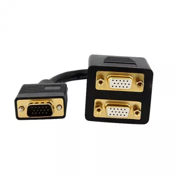 StarTech.com VGASPL1VV VGA–2x VGA -videohaaroituskaapeli, HD-15 uros/naaras, 0,3 m, kullatut liittimet, musta