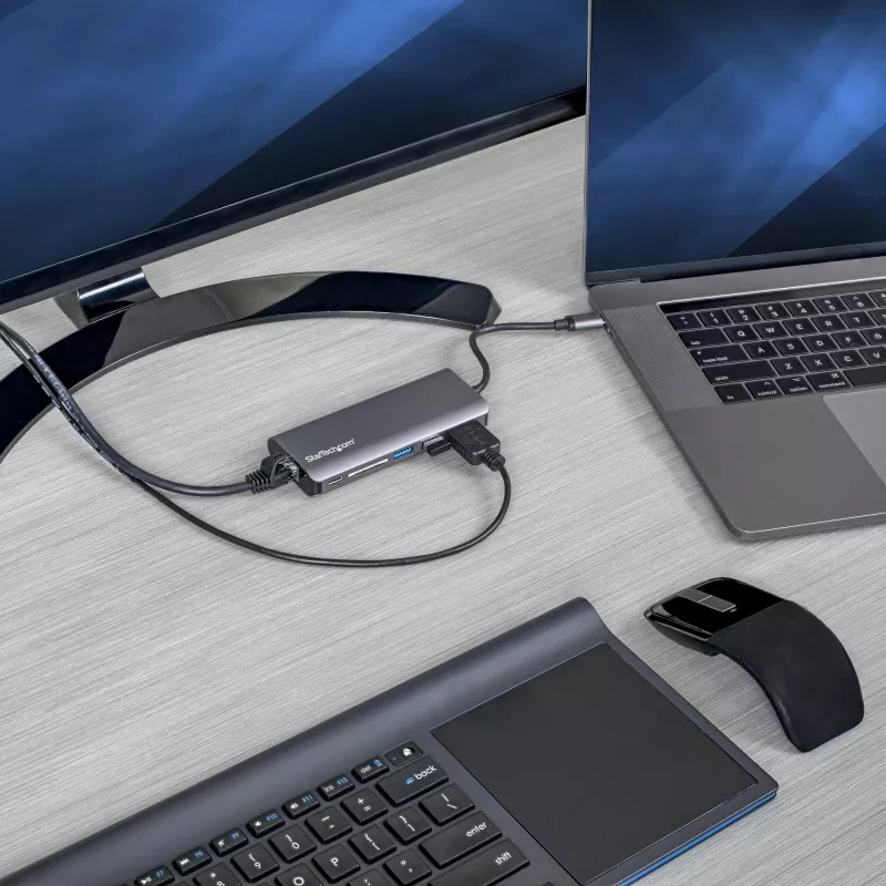 StarTech.com USB C -moniporttadapteri – USB-C-matkatelakka 4K HDMI:llä, 3x USB 3.0 -keskitin, SD/SDHC, GbE, 60W PD 3.0 -läpivienti – USB Type-C/Thunderbolt 3 – korvaa DKT30CSDHPD