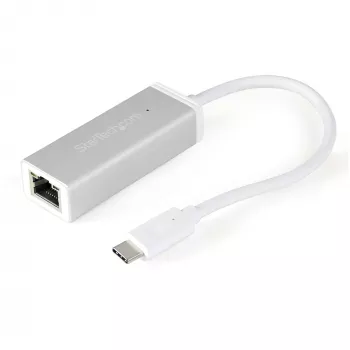StarTech.com USB-C - Gigabit-verkkosovitin – hopea, johdollinen, USB, Ethernet, 5000 Mbit/s, hopea