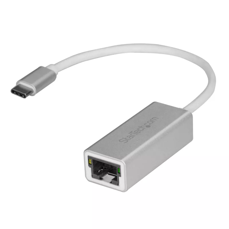 StarTech.com USB-C - Gigabit-verkkosovitin – hopea, johdollinen, USB, Ethernet, 5000 Mbit/s, hopea