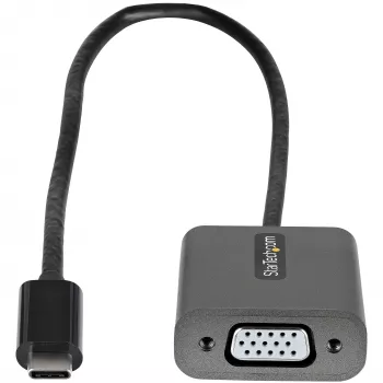 StarTech.com USB-C - VGA-sovitin – 1080p USB Type-C - VGA-sovitin dongle – USB-C (DP Alt Mode) - VGA-näyttö/näyttölaite videosovitin – Thunderbolt 3 -yhteensopiva – 30 cm kiinteä kaapeli – paranneltu versio CDP2VGA:sta