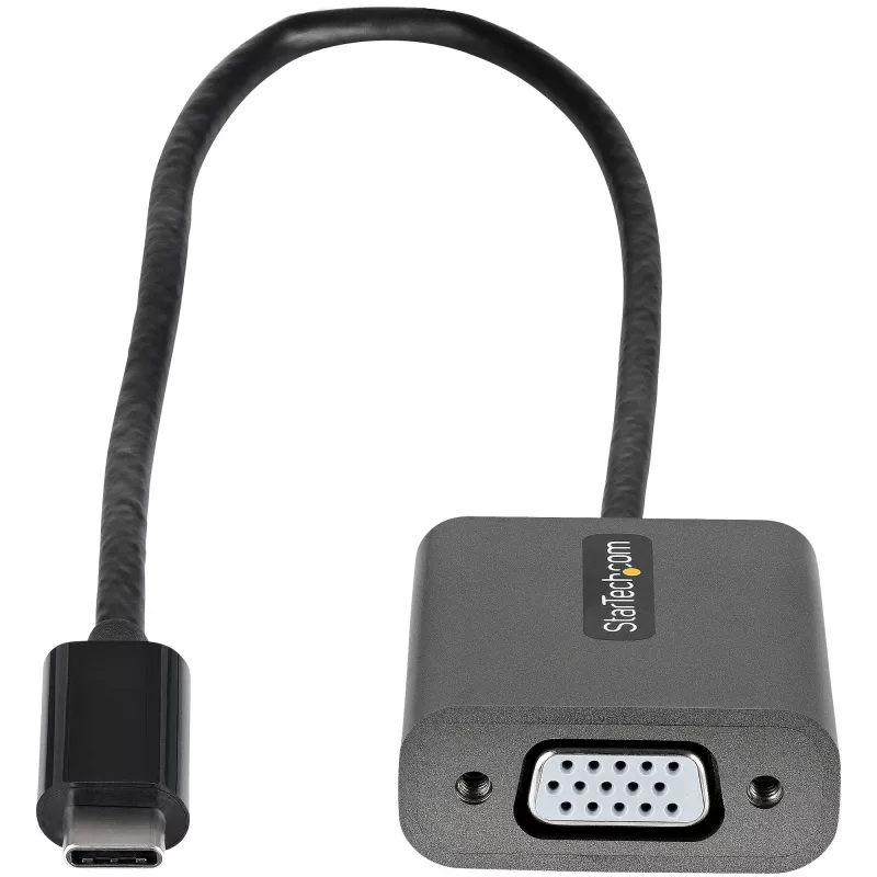 StarTech.com USB-C - VGA-sovitin – 1080p USB Type-C - VGA-sovitin dongle – USB-C (DP Alt Mode) - VGA-näyttö/näyttölaite videosovitin – Thunderbolt 3 -yhteensopiva – 30 cm kiinteä kaapeli – paranneltu versio CDP2VGA:sta