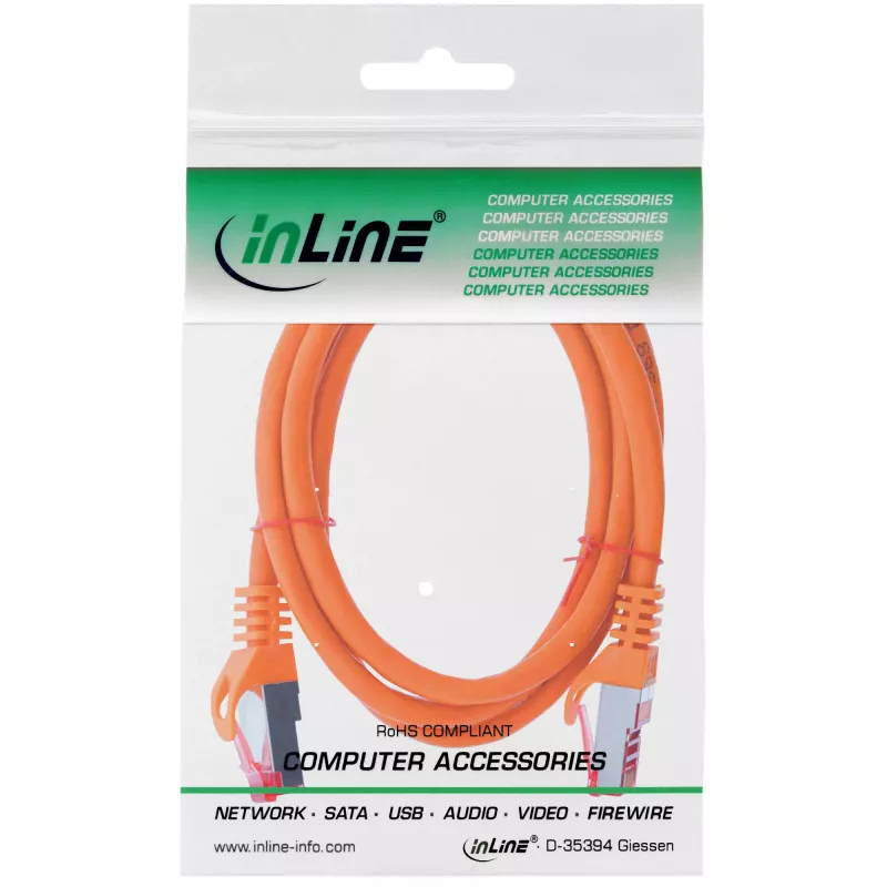 InLine patchkaapeli S/FTP PiMF Cat.6 250MHz PVC kupari oranssi 3m