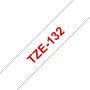 Laminoitu nauha Brother TZe132 12 mm punainen läpinäkyvälle