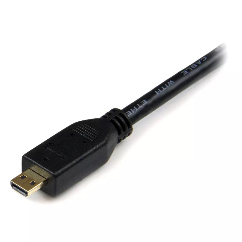StarTech.com HDADMM50CM High Speed HDMI–Micro HDMI -kaapeli Ethernetillä, M/M, 0,5 m, 34 AWG, kullatut liittimet, musta