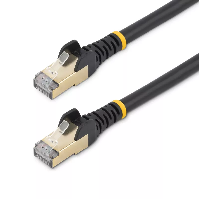StarTech.com 10m CAT6a Ethernet-kaapeli – 10 Gigabit suojattu, snagless, RJ45, 100W PoE patchkaapeli – 10GbE STP verkkokaapeli vedonpoistolla – musta, yksittäin testattu/johdotus UL-sertifioitu/TIA