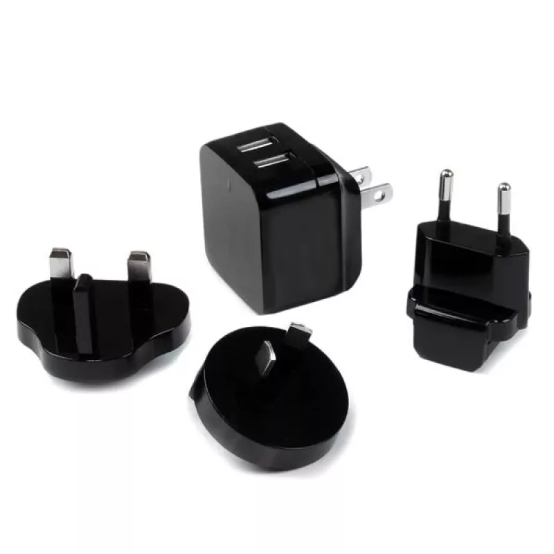 StarTech.com kaksiportainen USB-laturi – kansainväliseen matkakäyttöön – 17W/3,4A – musta
