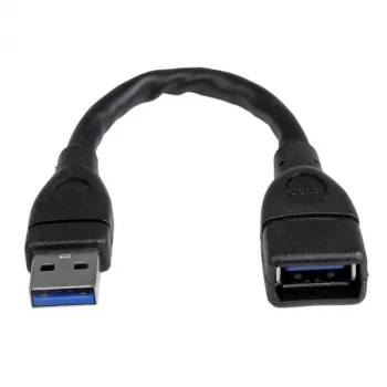 StarTech.com USB 3.0 A-A-jatkokaapeli – 6 tuumaa, musta, 0,152 m, USB A, USB A, USB 3.2 Gen 1 (3.1 Gen 1), 5 Gbit/s, musta