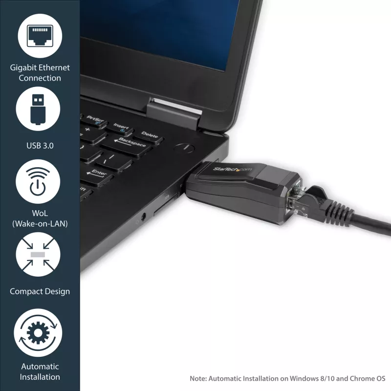 StarTech.com USB 3.0 Gigabit Ethernet NIC -verkkosovitin – 10/100/1000 Mbit/s