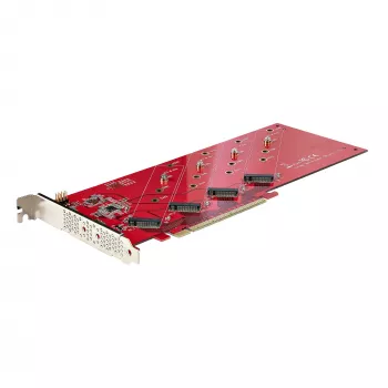 StarTech.com Quad M.2 PCIe -adapterikortti, PCIe x16 neljälle NVMe- tai AHCI M.2 SSD:lle, PCI Express 4.0, 7,8 GBps/asema, bifurkointi vaaditaan, Windows/Linux-yhteensopiva