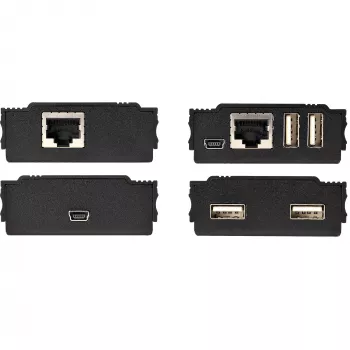 StarTech.com 4-porttinen USB 2.0 -jatkokeskitin yhden CAT5e/CAT6 Ethernet-kaapelin (RJ45) kautta – 100m – USB-jatkokeskitinadapterisarja – metallikotelo – ulkoisella virtalähteellä – 480 Mbit/s