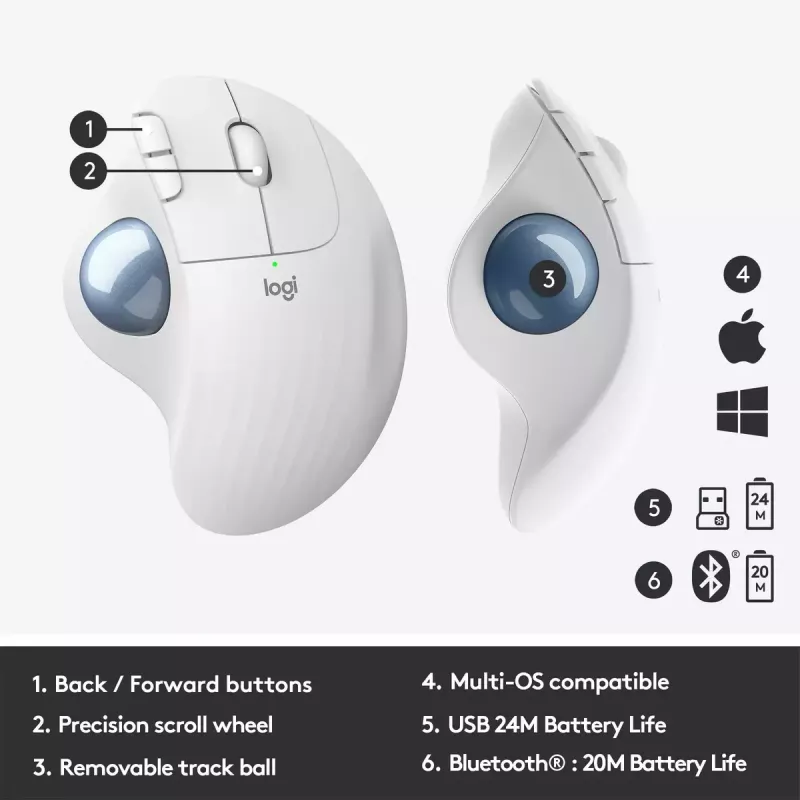 Hiiri Logitech ERGO M575 langaton trackball RF Wireless + Bluetooth