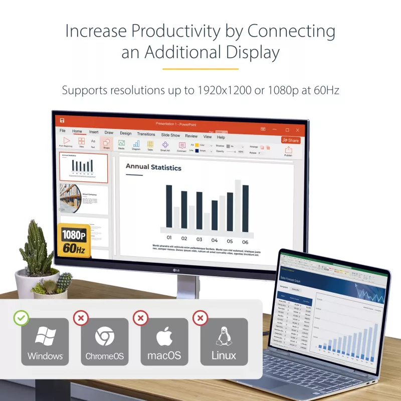 StarTech.com USB 3.0 HDMI-adapteri, USB HDMI-näyttömuunnin Windowsille, 1080P (ei tue macOS/ChromeOS/Linux) – TAA