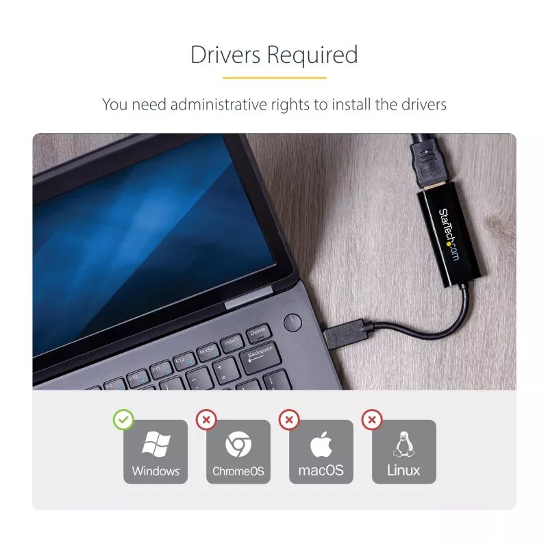 StarTech.com USB 3.0 HDMI-adapteri, USB HDMI-näyttömuunnin Windowsille, 1080P (ei tue macOS/ChromeOS/Linux) – TAA