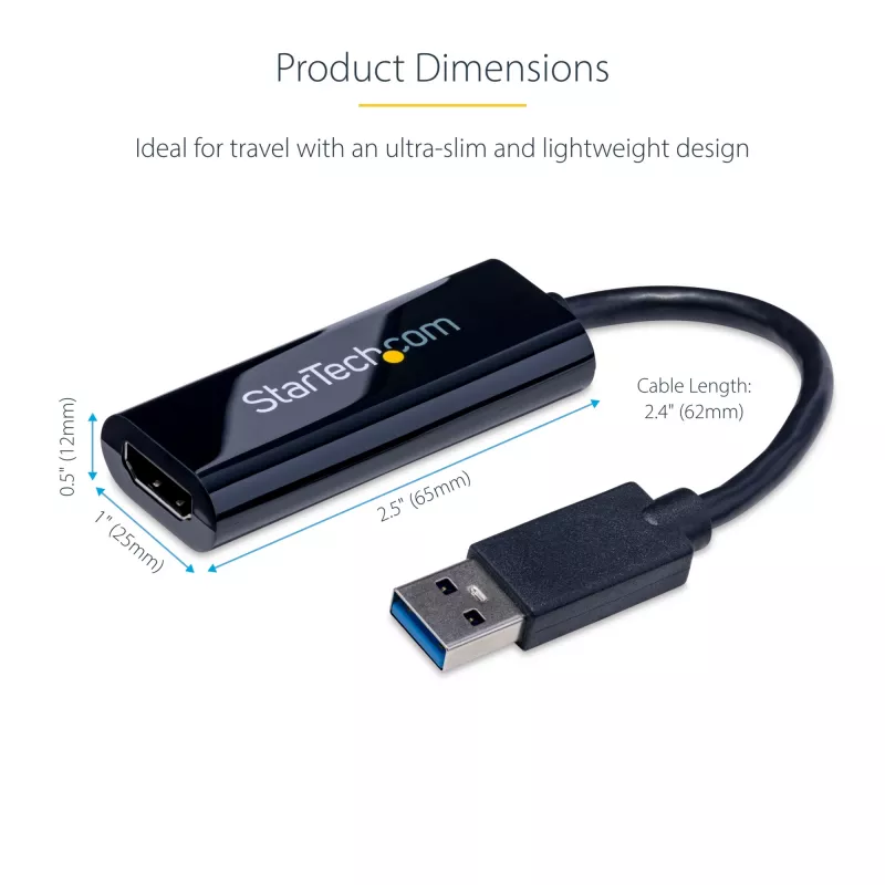 StarTech.com USB 3.0 HDMI-adapteri, USB HDMI-näyttömuunnin Windowsille, 1080P (ei tue macOS/ChromeOS/Linux) – TAA