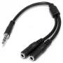 StarTech.com ohut stereo-haaroituskaapeli – 3,5 mm plugi 2x 3,5 mm liittimeen