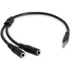 StarTech.com ohut stereo-haaroituskaapeli – 3,5 mm plugi 2x 3,5 mm liittimeen