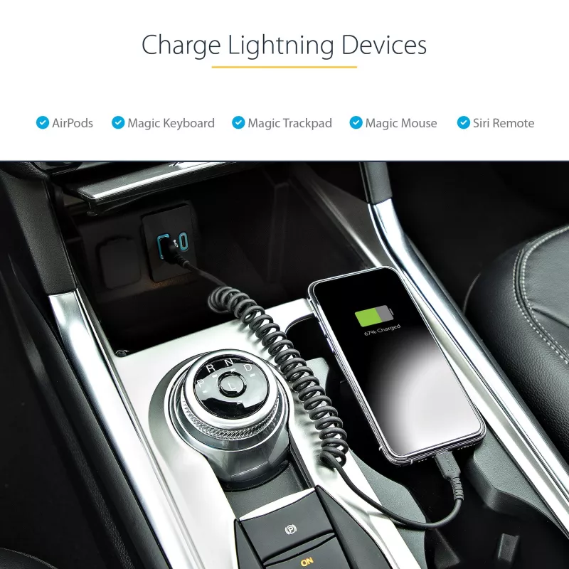 StarTech.com 50 cm (20 in) USB-Lightning-kaapeli, MFi-sertifioitu, kierretty iPhone-latauskaapeli, musta, kestävä TPE-päällyste aramidikuidulla, tukeva kierretty Lightning-kaapeli