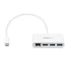 StarTech.com 3-porttinen USB-C-keskitin Gigabit Ethernetillä – USB-C 3x USB-A – USB 3.0 -keskitin – valkoinen