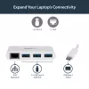 StarTech.com 3-porttinen USB-C-keskitin Gigabit Ethernetillä – USB-C 3x USB-A – USB 3.0 -keskitin – valkoinen