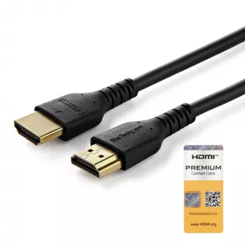 StarTech.com 0,9 m (3 ft) ohut HDMI 2.0 -kaapeli, joustava, Premium-sertifioitu HDMI-kaapeli Ethernetillä, UHD 4K 60Hz HDR10, kestävä aramidikuitumuotoilu TPE-päällysteellä