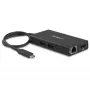 StarTech.com USB-C-moniporttisovitin – USB-C-matkatelakointiasema 4K HDMI:llä – 60 W Power Delivery -läpivienti, GbE, 2 porttia USB-A 3.0 -keskitin – kannettava mini-USB-C-telakka kannettaville