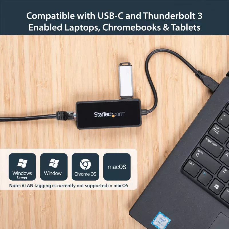 StarTech.com USB-C Gigabit-verkkosovitin ylimääräisellä USB 3.0 -portilla