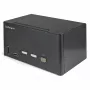 StarTech.com 2-porttinen Triple-Monitor DisplayPort KVM-kytkin – 4K 60Hz UHD HDR – työpöytä-DP 1.2 KVM 2-porttisella USB 3.0 -keskittimellä (5 Gbit/s) ja 4x USB 2.0 HID -portilla, ääni – pikanäppäinkytkentä – TAA