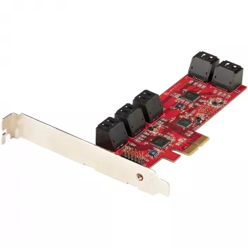 StarTech.com SATA PCIe -kortti - 10-porttinen PCIe SATA-laajennuskortti - 6 Gbit/s - Low-/Full-Profile - pinotut SATA-liitännät - ASM1062 Non-RAID - PCI Express - SATA-muunnin/sovitin