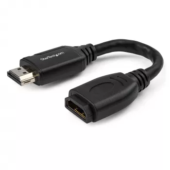 StarTech.com 6 tuuman (15 cm) HDMI Portsaver -kaapeli – 4K 60 Hz High Speed HDMI 2.0 -jatkokaapeli Ethernetillä – lyhyt HDMI-jatkokaapeli – HDMI-uros-naaras-jatkosovitinkaapeli