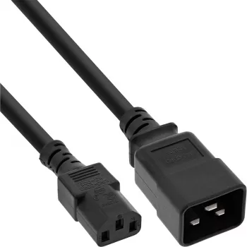 InLine virtasovitinkaapeli, IEC-60320 C20 - C13, 3x1,5 mm², max. 10 A, 1 m