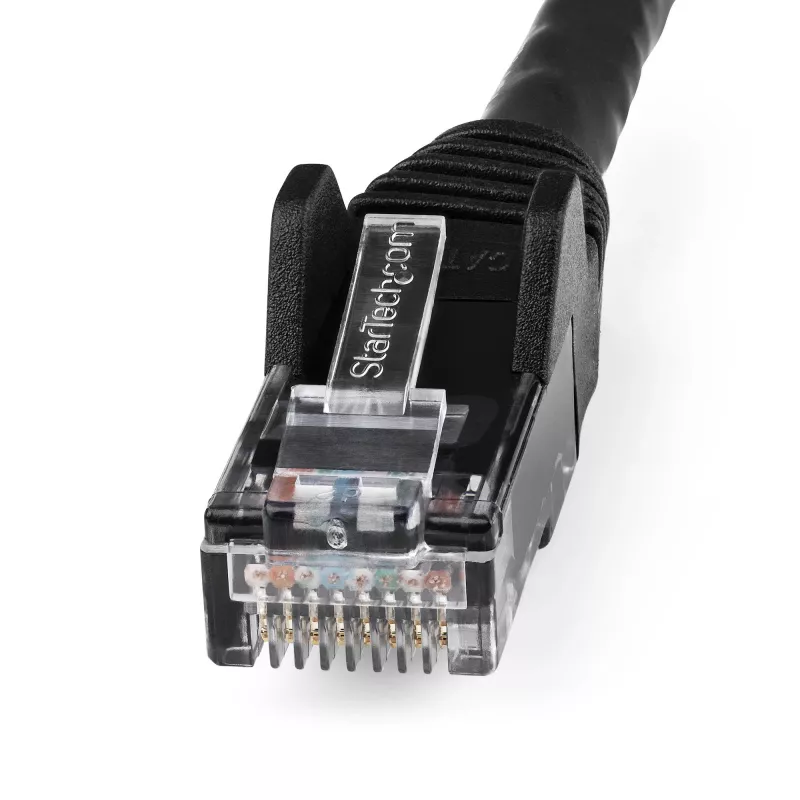 StarTech.com N6LPATCH50CMBK 50 cm CAT6 Ethernet-kaapeli, LSZH, 10 Gigabit, 650 MHz, 100 W PoE, RJ45 UTP, koukuton, ETL-varmennettu, 24AWG, musta