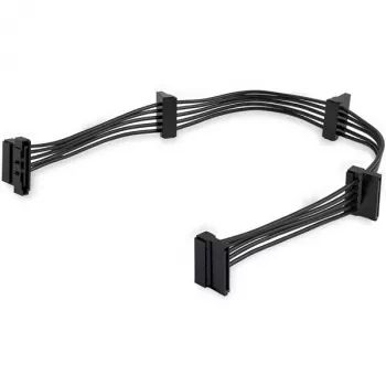 StarTech.com 4x SATA-virtahaaroitin-adapterikaapeli, SATA 15-napainen, 4 x SATA, 0,4 m, uros, naaras, musta