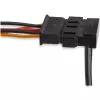 StarTech.com 4x SATA-virtahaaroitin-adapterikaapeli, SATA 15-napainen, 4 x SATA, 0,4 m, uros, naaras, musta