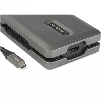StarTech.com USB-C-moniporttiadapteri – USB-C–4K 60 Hz HDMI 2.0 – 2-porttinen 10 Gbit/s USB-keskitin – 100 W Power Delivery läpivienti – GbE – SD/MicroSD – USB Type-C-minitelakka – 25 cm kaapeli