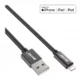 InLine Lightning USB-kaapeli, iPad, iPhone, iPod, musta/alumiini, 1m MFi-sertifioitu
